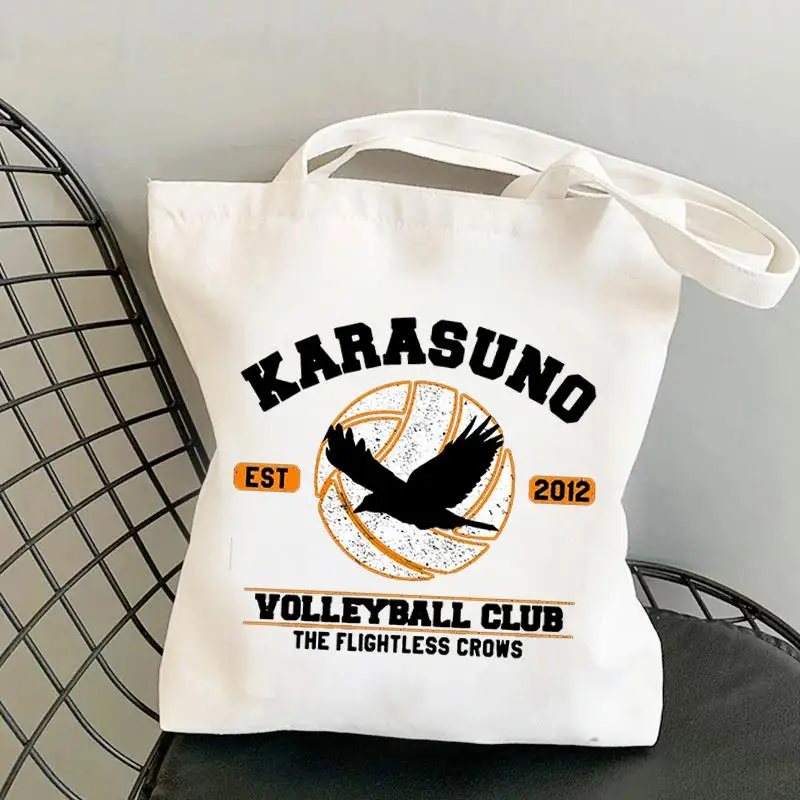 

Забавная сумка Haikyuu с рисунком в стиле аниме, Холщовая Сумка для покупок в стиле Харадзюку, сумочка для покупок, Haikyuu