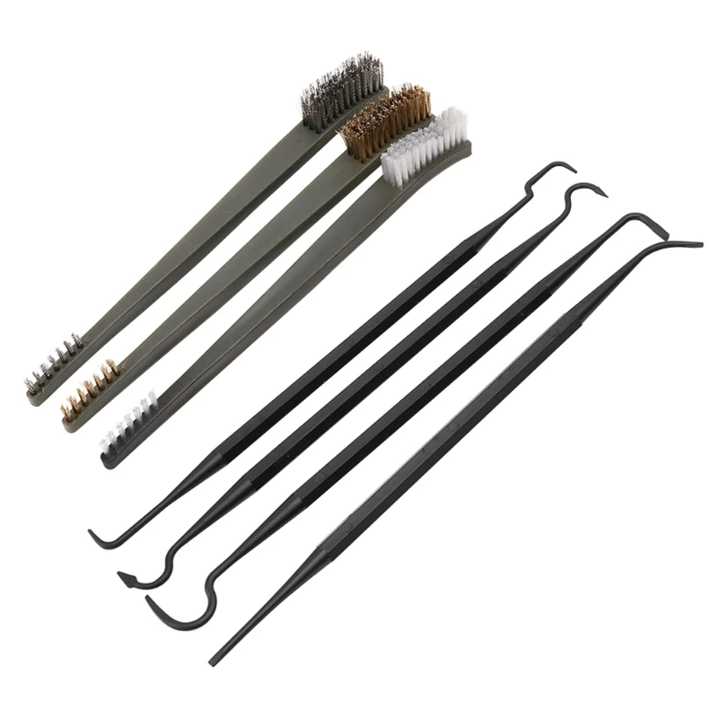 

7-Piece Hunting Cleaning Kit Nylon Pick Steel Wire Brush Cleaning Tool