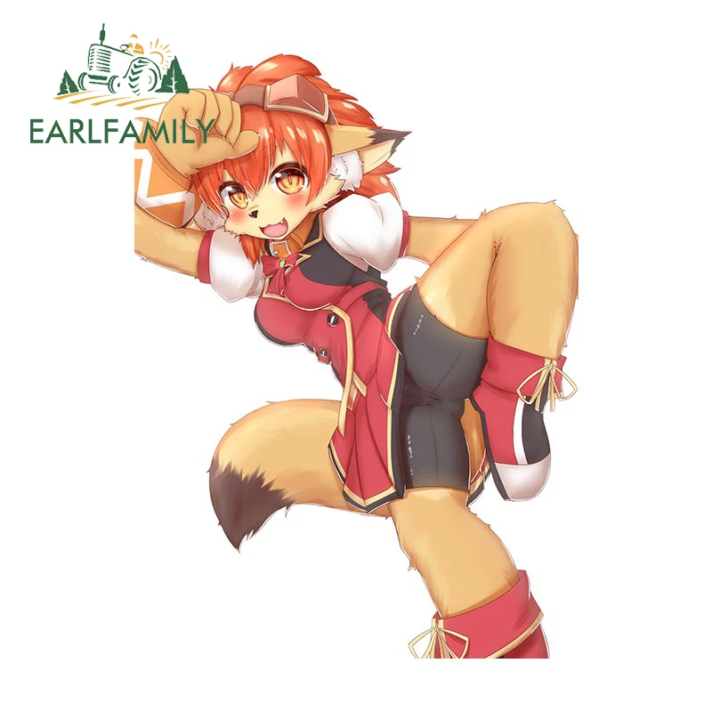 

EARLFAMILY 13 см x 9,5 см для пушистых привлекательных девушек, автомобильные наклейки, Солнцезащитная виниловая ткань, водонепроницаемая фургон для ноутбука, милые украшения