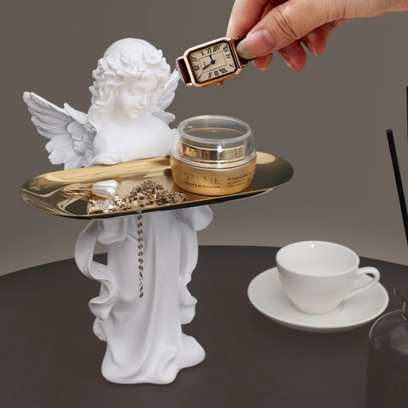 

Prayer Angel Ornament Angels Statue Ornaments with Storage Tray for Wedding Home Office Decoration Crafts Ornaments Retailsale