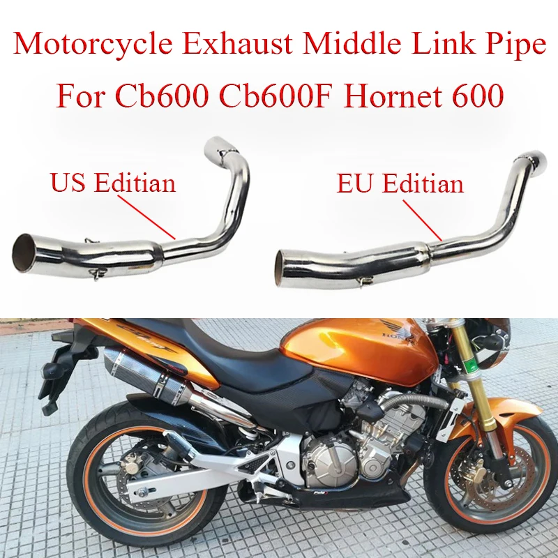 Motorcycle Exhaust Middle Link Pipe For Honda Cb600 Cb600F Hornet 600 Modified Muffler Moto Escape Motorcross Stainless