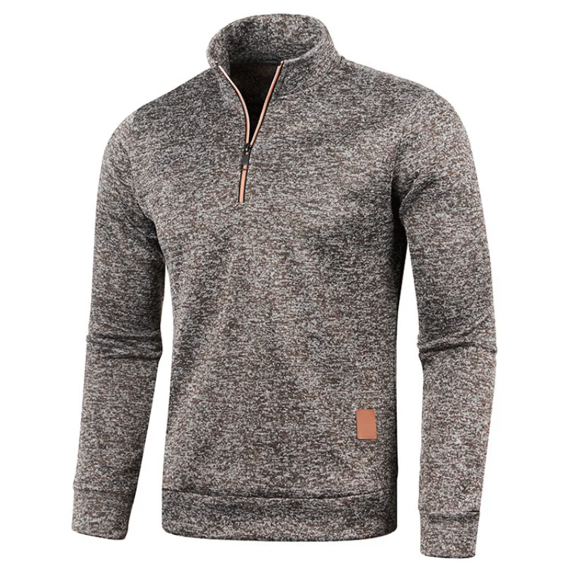 Spring Men's Thicker Sweatshirts Half Zipper Pullover for Male Hoody Man Sweatshir Autumn Solid Color Turtleneck Sweaters