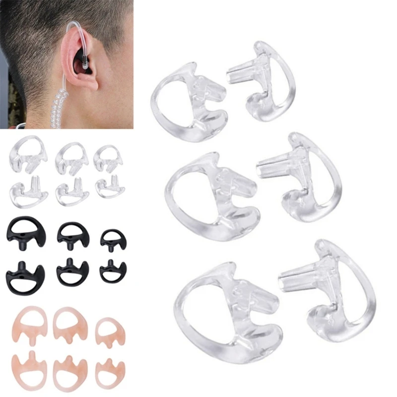 

3-Pair Radio Earpiece, Soft Silicone Earmould Earbud Earplug for Walkie Talkie Acoustic Earpiece Headset, Two-Way Radio