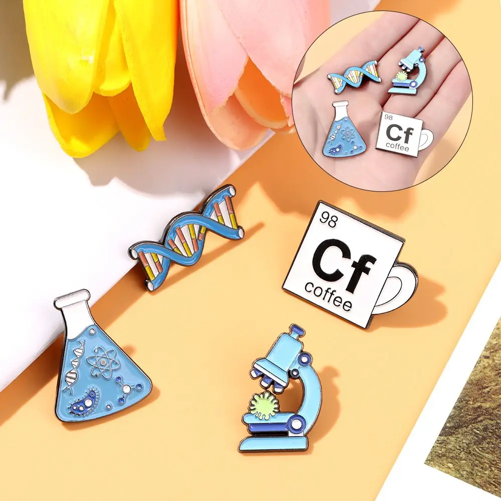 

Fashion Beaker Chemical Molecular Microscope Science Enamel Pin Badges Brooches