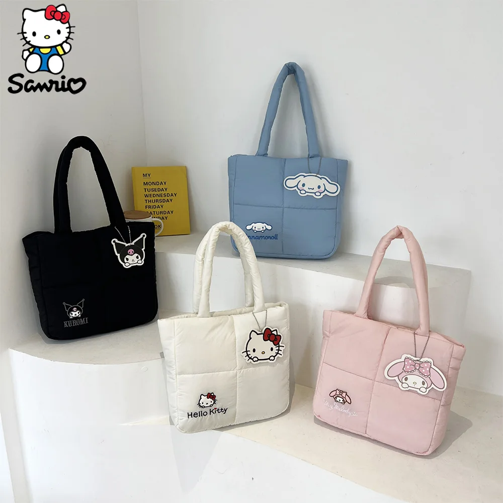 

Sanrio новая дизайнерская сумка, мультяшная сумка для макияжа Kuromi Hello Kitty, коричная сумка, вместительные сумки для хранения