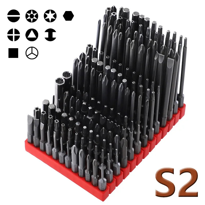 

12PCS 50-100mm Screwdriver Bit S2 Steel 1/4'' Hex Shank Magnetic Electric Screw Driver Bits Hand Tools