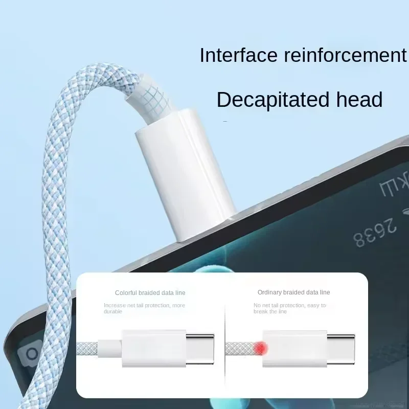Фото Кабель USB C — Type C, 100 Вт, кабель для зарядного устройства, кабели 3 в 1, для iPhone 15 Huawei Samsung, провод 5A, кабель для быстрой зарядки, кабель для передачи данных типа C №3