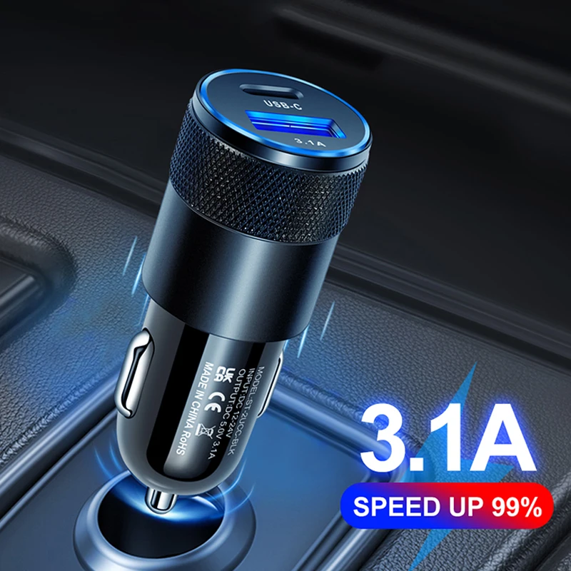 Фото Автомобильное зарядное устройство PD USB Type-C, 60 Вт, для всех смартфонов iPhone, Samsung, Huawei, Xiaomi, Redmi, роскошное автомобильное зарядное устройство №3