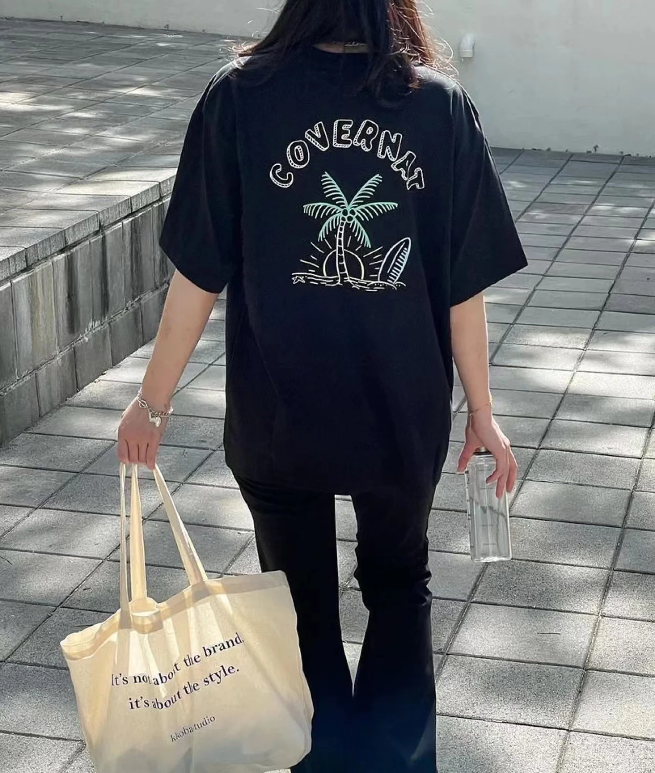 

Summer Men's 100% Cotton New Style Korean Street Fashion Popular Luxury Coconut Tree T-Shirts Personality Short Sleeve Women Tee