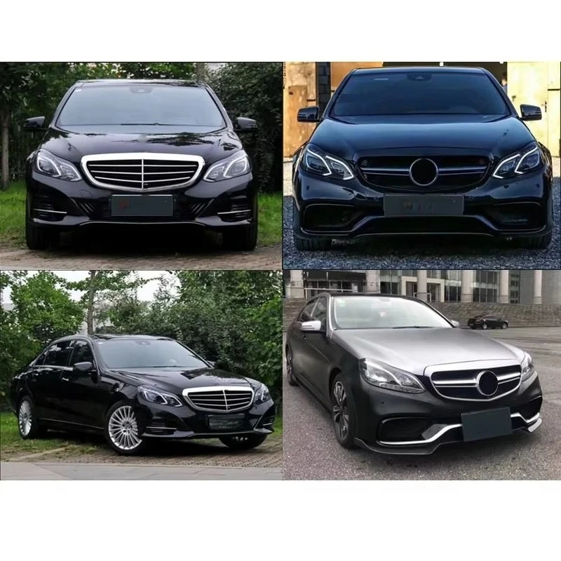 Фото Комплект обвеса E63 для Mercedes-Benz E-класса W212 (2014-2016): передний бампер, решетка радиатора, диффузор, боковые пороги из полипропилена №1