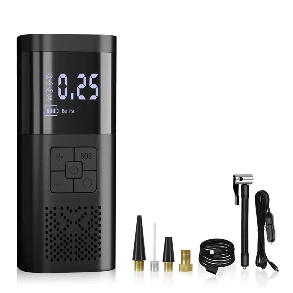 

6000MA Air Pump Cordless Portable Compressor 150PSI Type-C Rechargeable Tire Inflator Car Tyre Pump for Bicycle Tires