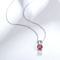 ruby 925 sterling silver pendant women round 1 carat ruby corundum sapphire casual fashion style women favorite gift