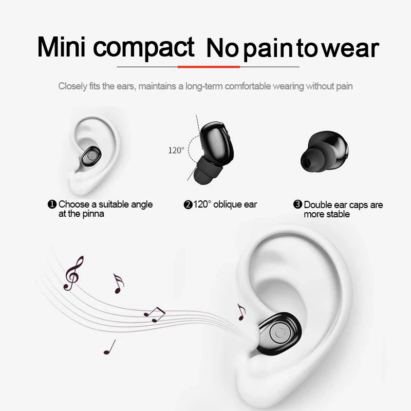 TWS-стереонаушники X8 с поддержкой Bluetooth 5 0 и зарядным футляром на 2200 мА · ч |