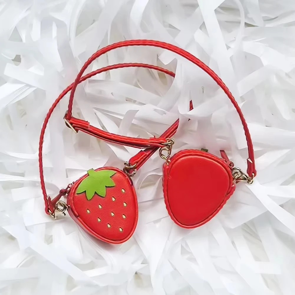 Фото Для 17 см Labubu Macaron Blythes плюшевая кукла и BJD милая мини-сумка для куклы клубники из искусственной кожи сумка через плечо аксессуары для кукольного наряда №2