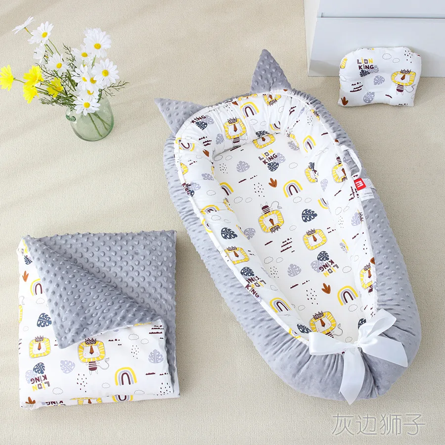 

Portable Travel Baby Nest Bed Removable Newborn Protector Cushion Cotton Crib Cradle Infant Bassinet Baby Essentials Newborn