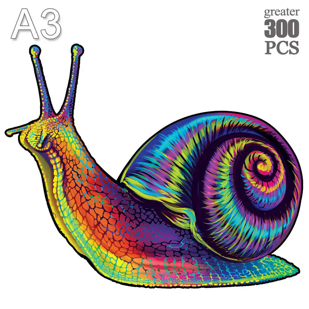 

new snails Wooden Animals Puzzle For Adults Kids 3D Puzzles Toys DIY Educational Games Christmas Gifts Original Box 2022