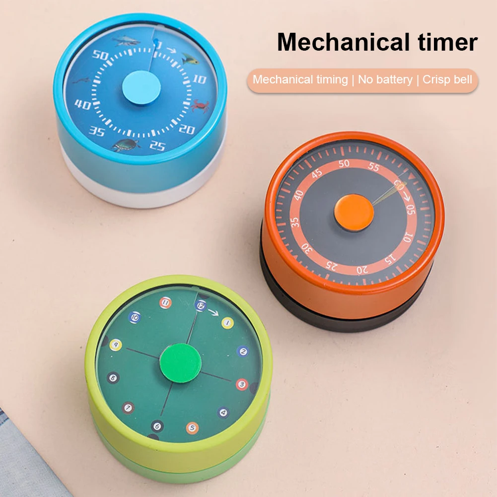 Kitchen Timer Wind Up 59 Minutes Mechanical Stainless Steel Time Reminder Timekeeping Supplies Clear Dial Scale Magnetically