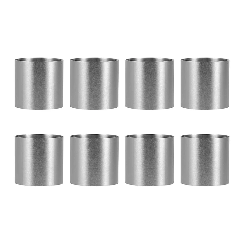 

LUDA 8 Pieces Stainless Steel Mousse Rings Round Biscuit Cutter Cake Mold Kitchen Baking Pastry Tool For Tart,Fondant,Etc