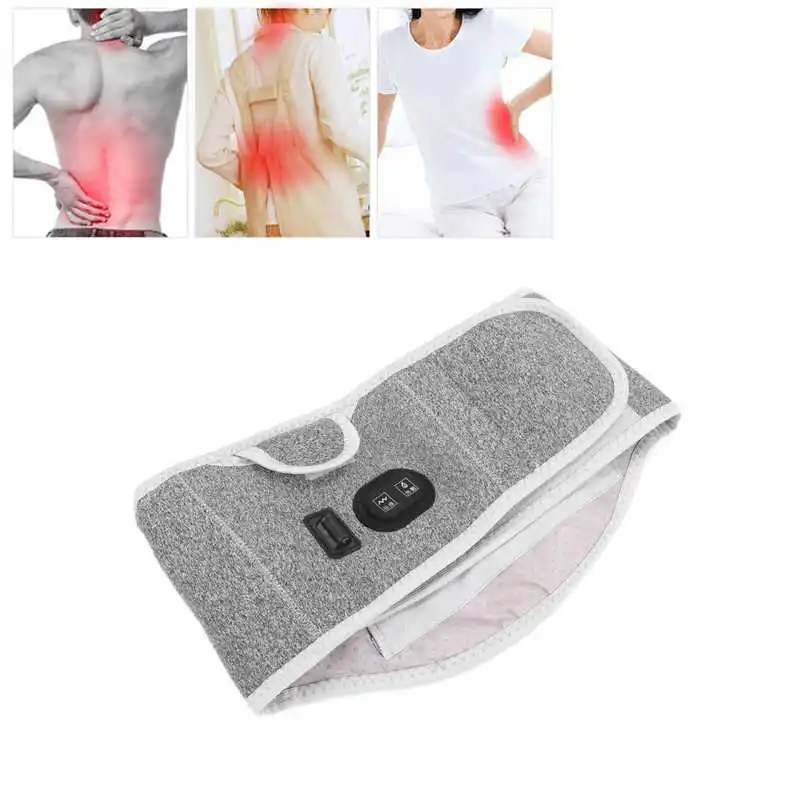 

Heated Waist Belt Pain Relief Hot Compress Electric Lumbar Massage Belt 220V Vibration Waist Massage Belt Felt surface
