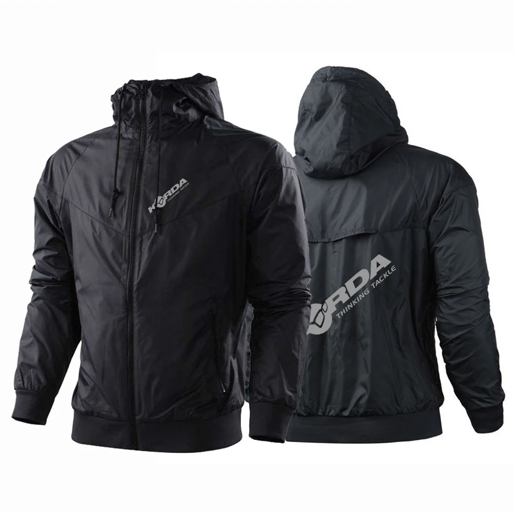 

Korda 2023 Men's New Long Sleeve Print Splicing Windbreaker Sweatshirts Thin Comfortable Slim Fit Sports Zip Jacket Hoodies Coat