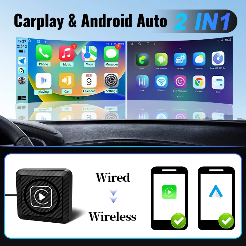 Hippcron беспроводной Carplay Android автомобильный мини-бокс адаптер умный автоматический