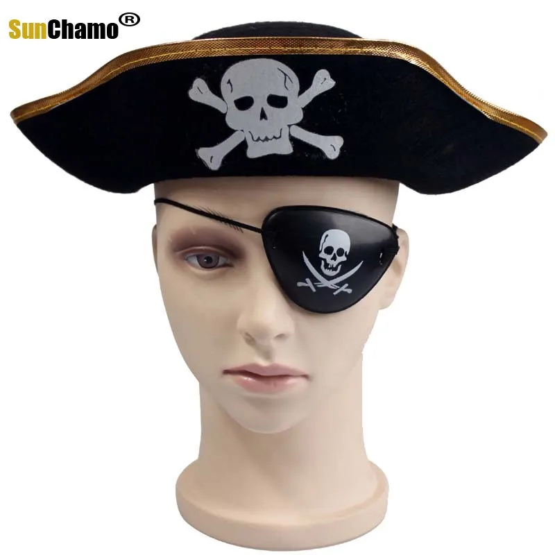 

Пиратское оборудование 2022, капитан, шляпа, флаг для глаз, для костюма, Хэллоуина вечерние представлений, косплей, товары, подарок