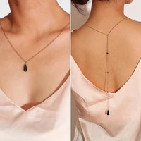 simple drop shaped back chain female personality long tassel geometric body chain