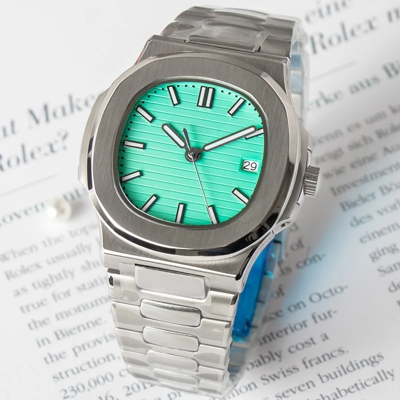 

Naut Sterile 41mm Men's Automatic Mechanical Watch NH35 Movement Green Luminous Dial Sports Elegant Men's Watch Sapphire Glass