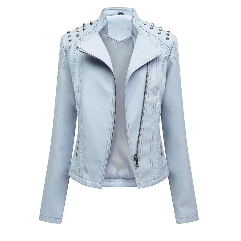 Women's Leather Clothing Fashion Casual Thin Leather Jacket Women's Spring and Autumn Thin Coat Trendy Factory Direct Sales