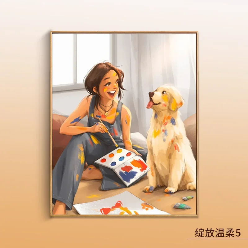

065217489 Digital oil painting art oil mountain art oil painting living room floor decorative painting