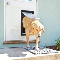 Automatically Close Pet Dog Cat Door Interior Exterior Doors Pet Supplies ABS Plastic Weatherproof Lockable Safe Flap