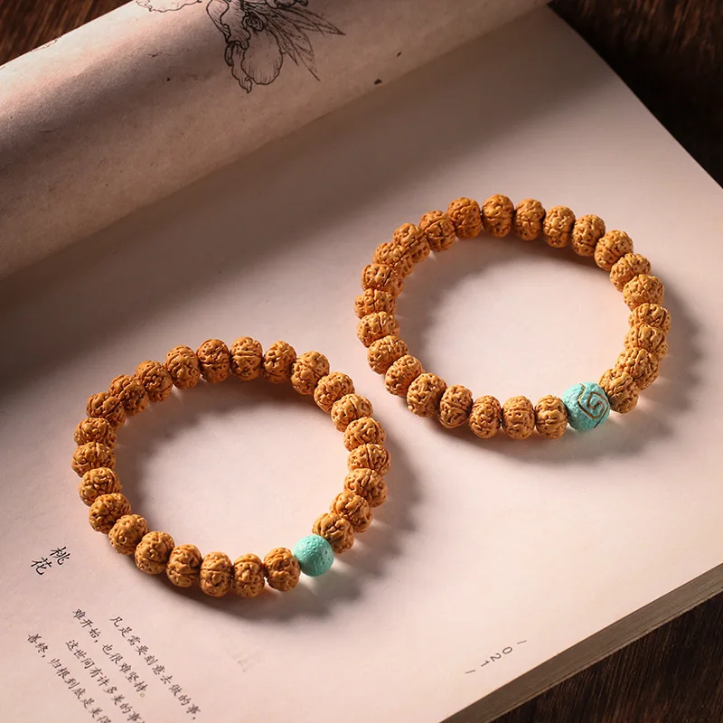 Двойной Дракон Текстура Маленький Кинг-Конг Pipal Tree Seeds Браслет Непальские Бусины