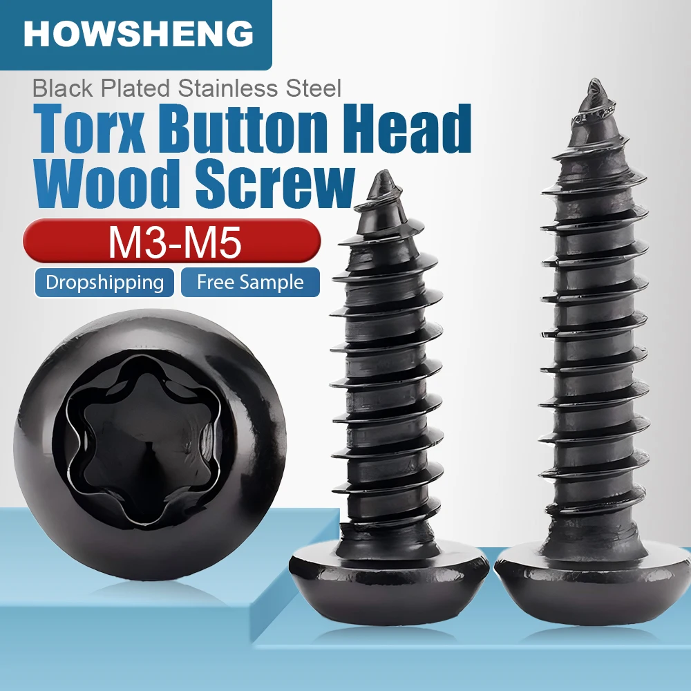 

Винты саморезы черные нержавеющая сталь Howsheng M2 M3 M4 M5 Torx для дерева
