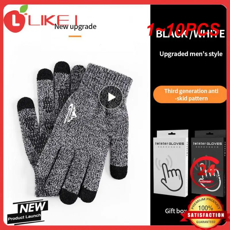 

1~10PCS Men Women Winter Knitted Gloves High Quality Touchscreen Full Finger Warm Gloves Outdoor Sport Cycling Running Skiing
