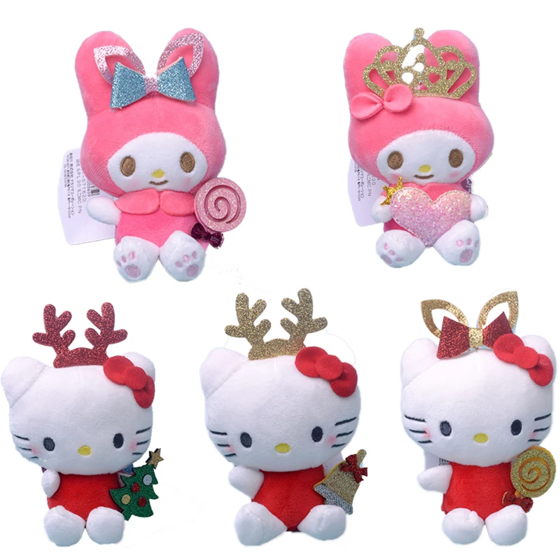 

Sanrio Anime Plush Doll Christmas Series Cartoon Hello Kitty Melody Kawaii Toy Christmas Tree Pendant Decoration Gift Toy