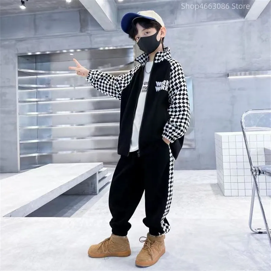 

New Boys Clothing Sets Spring Autumn Teenager Boy Clothes Kids Cotton Casual Sports Suit Children Fashion Tracksuits For 5-14Y