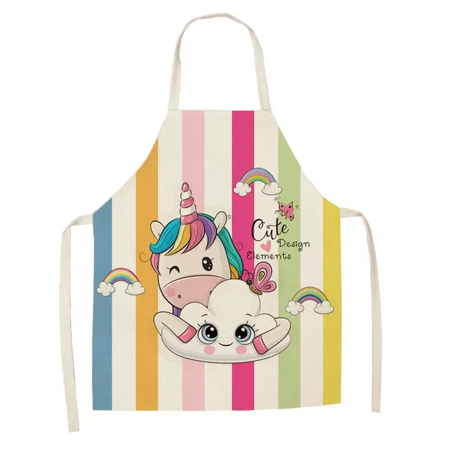 

Cartoon Unicorn Series Apron Children's Parent-child Apron Household Sleeveless Cooking Baking Apron Cleaning Tool Tablier