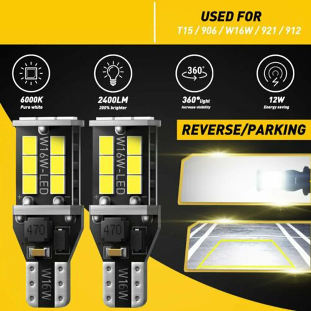 

12V 24V LED Bulb For Most Vehicles Reverse Light Shockproof Waterproof 15pcs 2835-SMD 360°Beam Angle High Quality