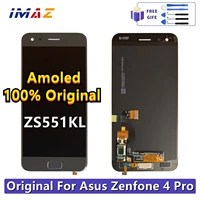 original 5 5 amoled display for asus zenfone 4 pro zs551kl lcd touch screen replacement front fingerprint mounted z01gd z01gs