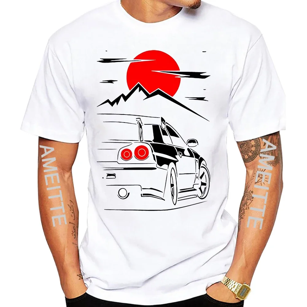 Классическая футболка в японском стиле JDM Culture GTR Fujisan Drive спортивная мужская с