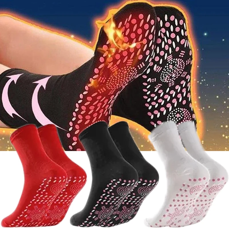 

2Pcs Tourmaline Slimming Health Sock Winter Warm Thermal Self-Heating Sock Health Care Socks Short Sock Magnetic Therapy Sox