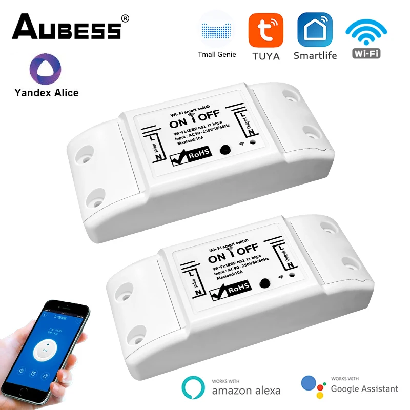 

Умный Беспроводной Выключатель Wi-Fi «сделай сам», универсальный выключатель с голосовым управлением и Alexa Google Home Яндекс