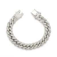 Men's trendy accessories hip hop big gold chain with diamond Cuba chain bracelet necklace