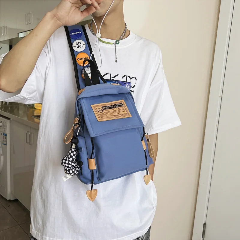 Fashion Sling Bag Shoulder Bags Waterproof Sling Backpack Student Nylon Crossbody Chest Bag Daypack Hiking Travel For Women Men