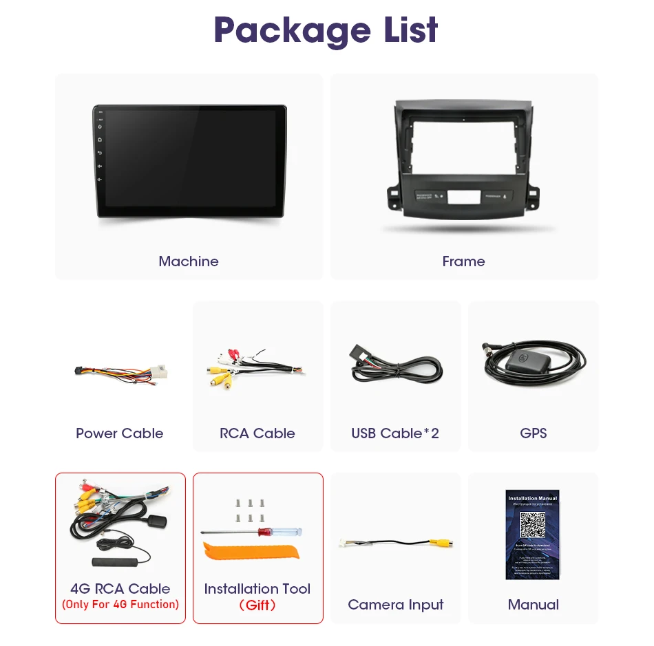 srnubi android 10 car radio for mitsubishi outlander 2 for citroen c crosser for peugeot 4007 multimedia player 2din carplay dvd free global shipping
