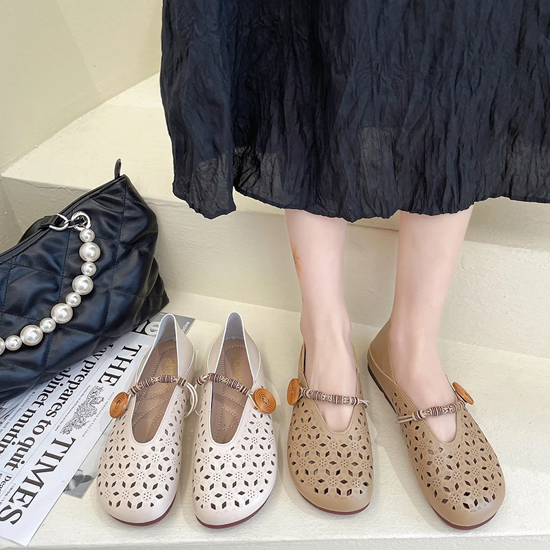 

Round Toe Shoes Woman 2022 Shallow Mouth Female Footwear Modis Soft Casual Sneaker New Dress Cute Retro Moccasin Comfortable