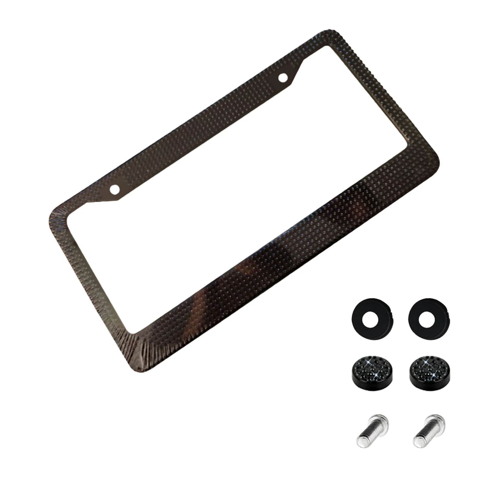 

Для девочек, женщин, с винтами, подарок, рамка для номерного знака автомобиля, легкая установка, блестящий внешний декор, стразы из нержавеющ...