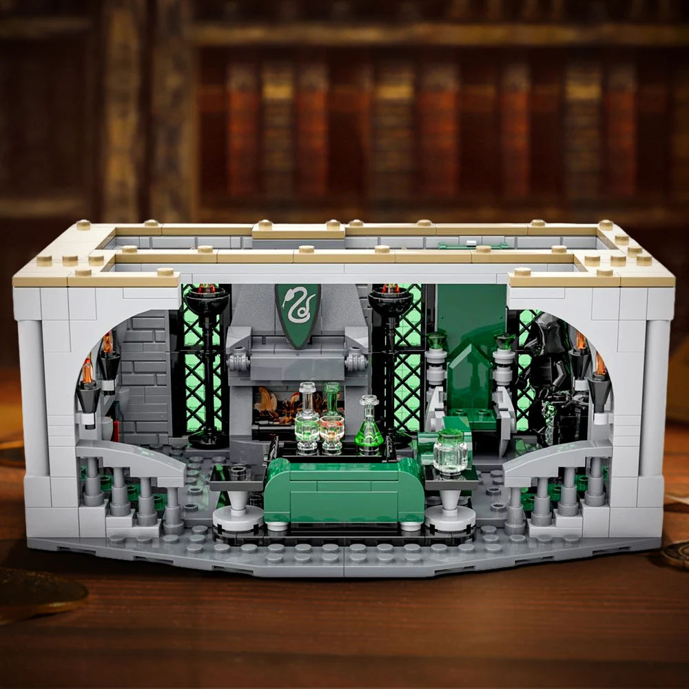 MOC Слизерин Дом обычная комната и общежитие строительные кирпичи модель