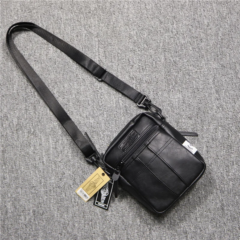 

Модная Вертикальная мужская сумка через плечо How2play из мягкой кожи, удобная трендовая мужская сумка-мессенджер, Мужская черная квадратная с...