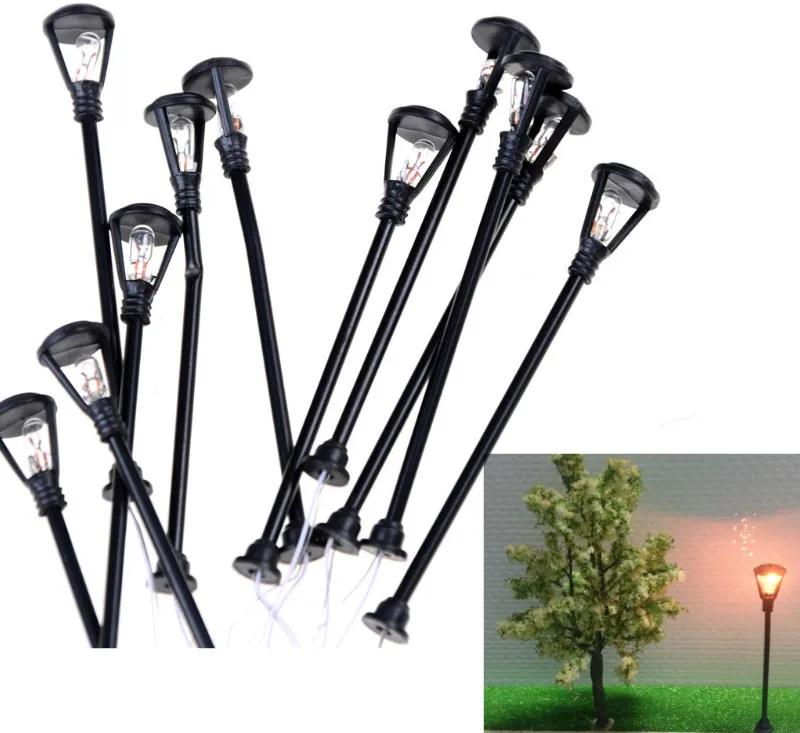 

10pcs/set Mini Decor Street Lamp Fairy Garden Miniatures Moss Terrariums Desktop Bottle Garden Resin Crafts Decoration